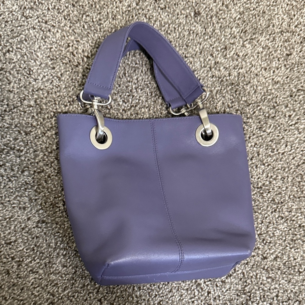 Purple Leather HOBO Tote Handbag